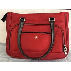 Swiss Gear by Wegner Red Carry On Canvas Briefcase Bag Gently Used Condition